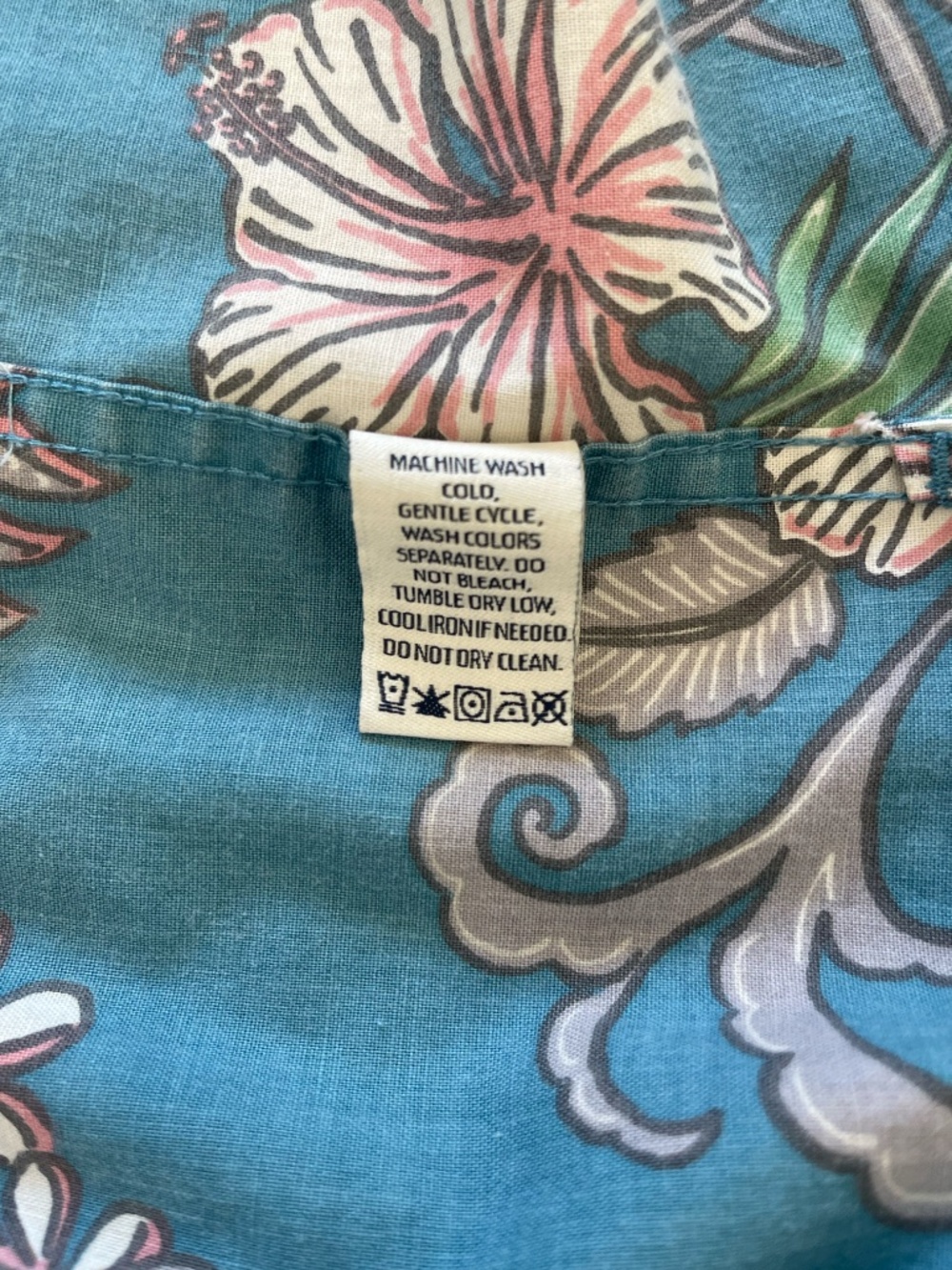 Reyn Spooner Men's 2XL Fancy Biscus Button Down Shirt Cotton Hawaiian Aloha Blue - Picture 9 of 11